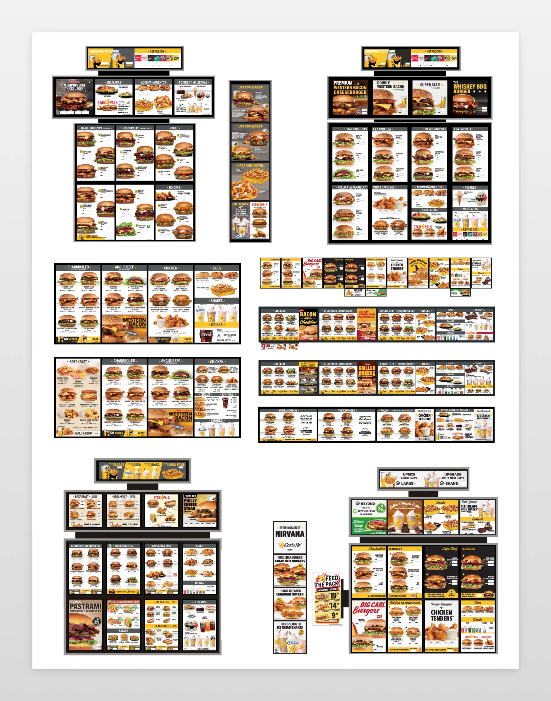 Carl's Jr. digital and printed menu boards