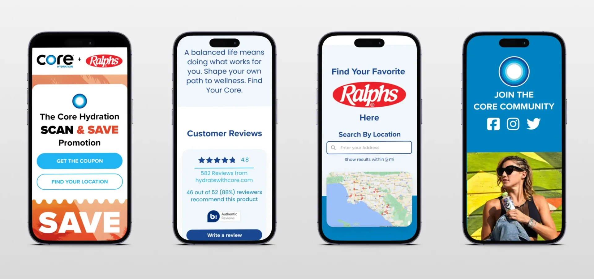 Core Water mobile view