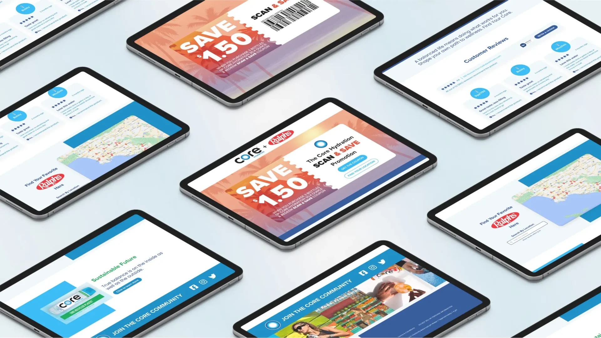 Core Water tablet multi view