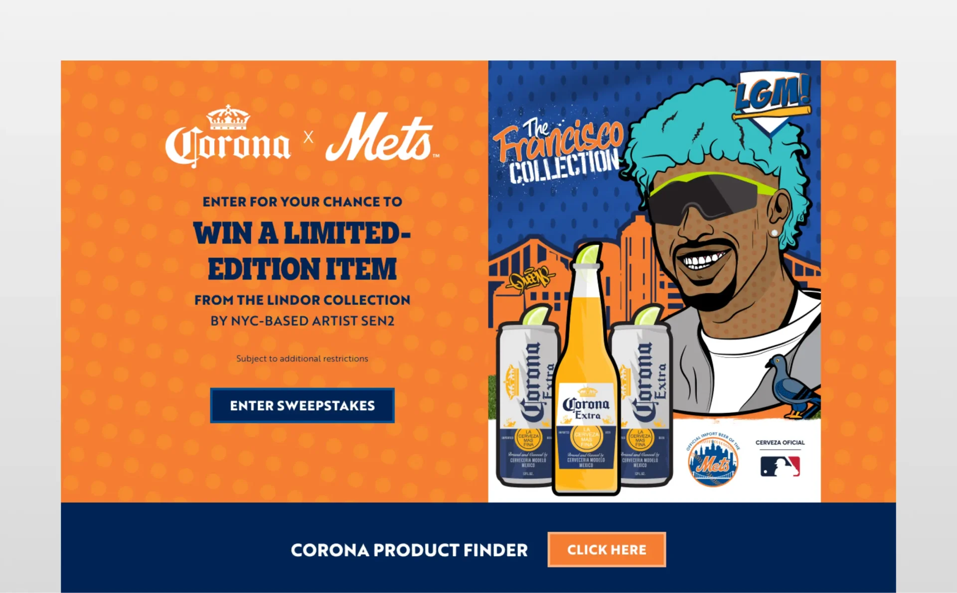 Corona USA Lindor Mets partnership hero