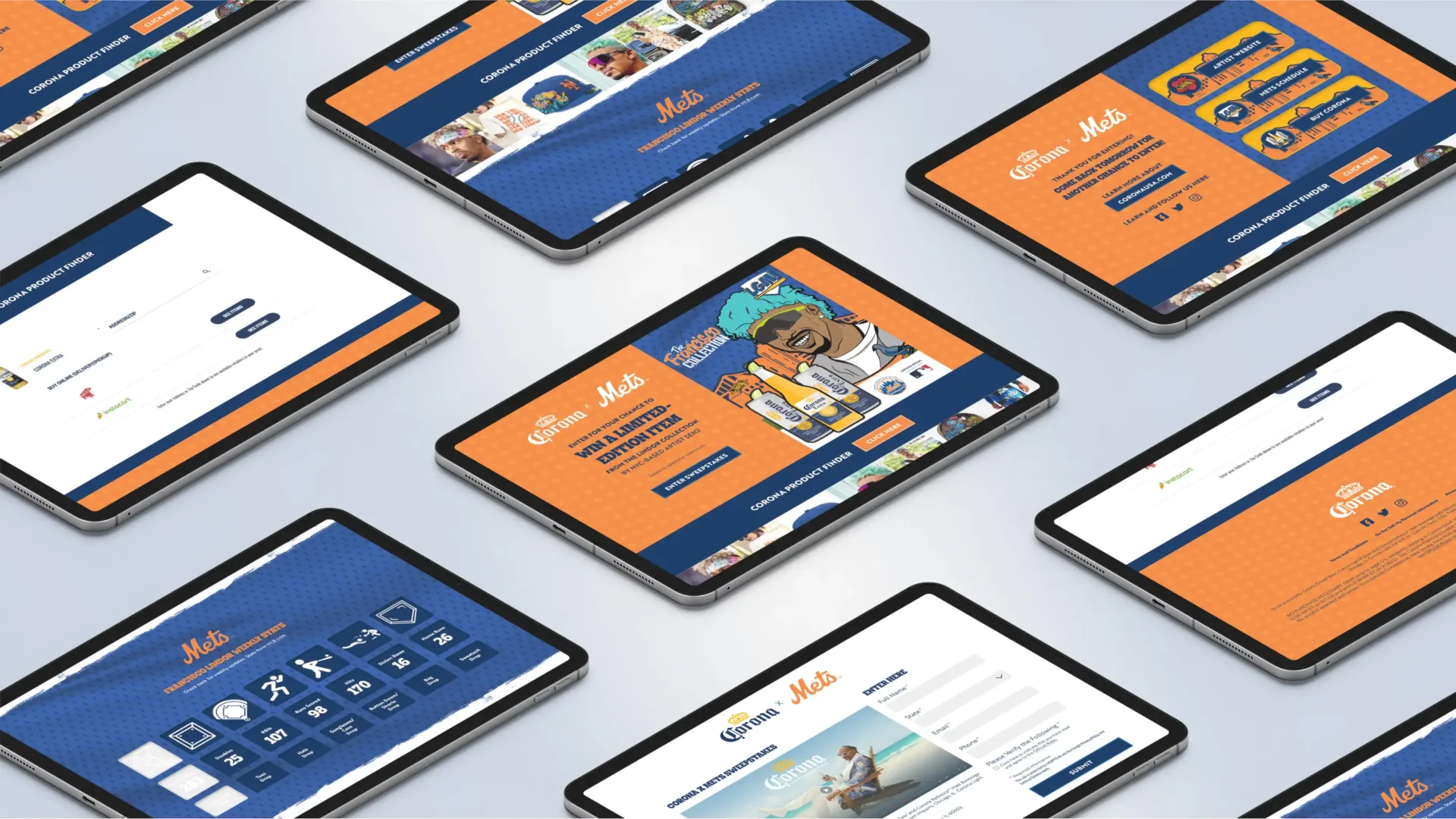 Corona USA Lindor Mets partnership tablet view