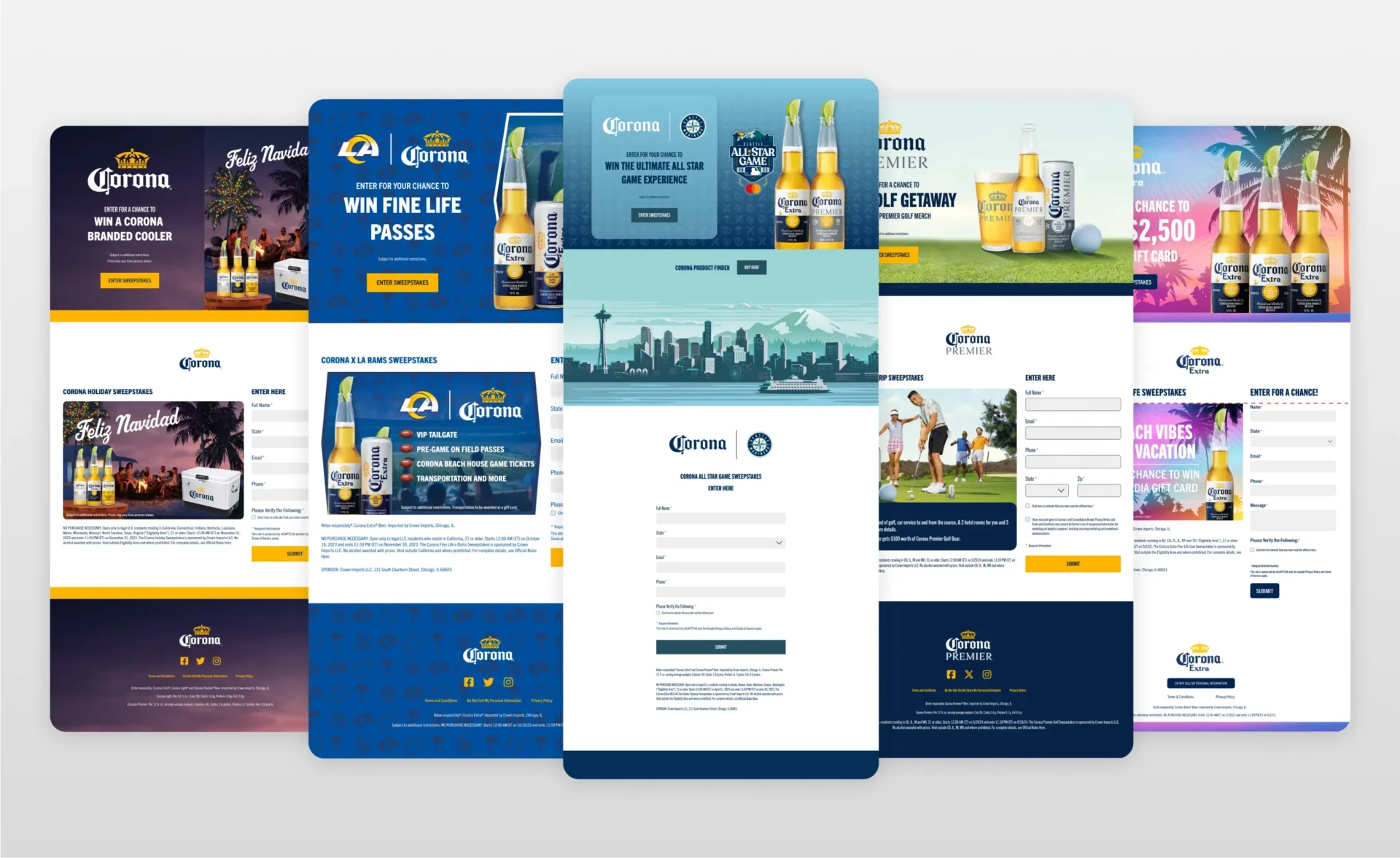 Corona USA multiple layouts