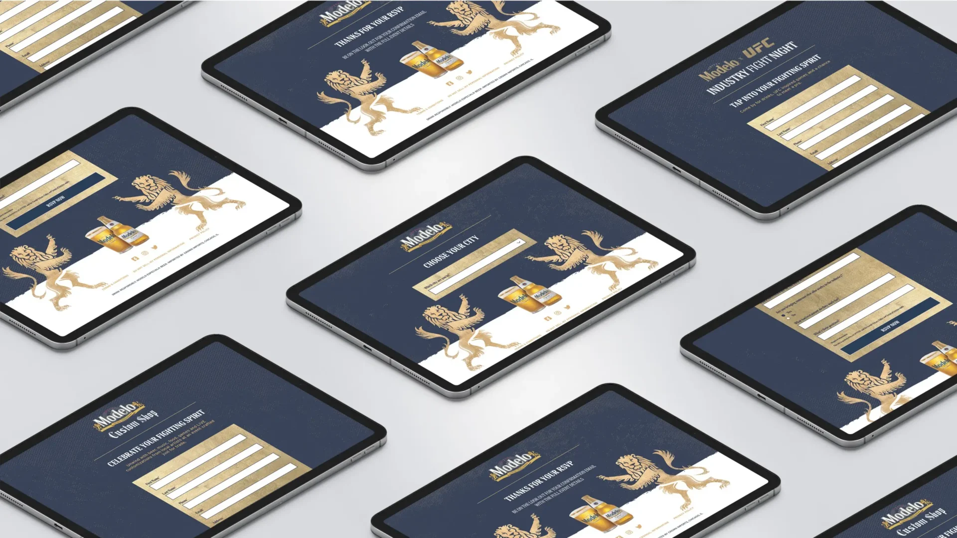 Modelo USA RSVP Event tablet view