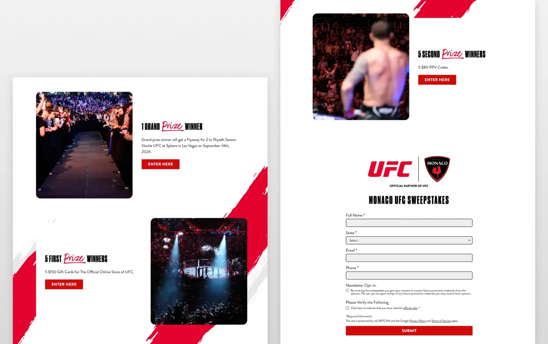 UFC x Monaco body with prizes and form