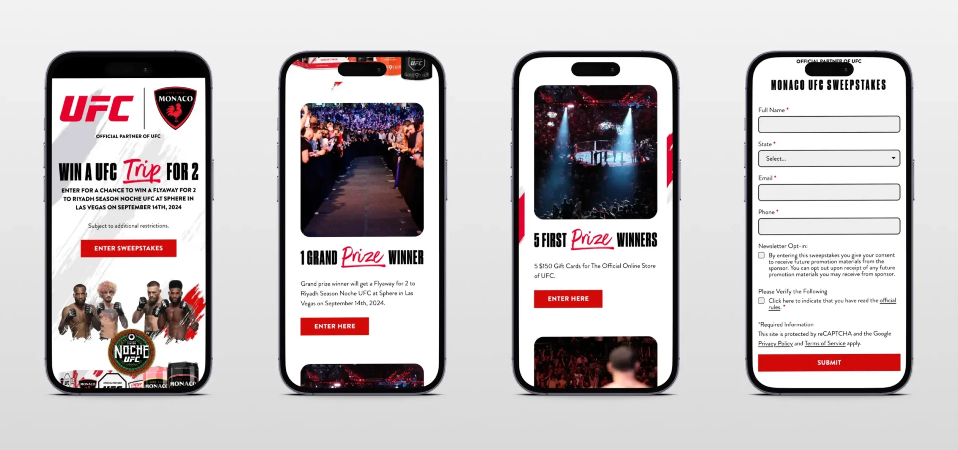 UFC x Monaco mobile view