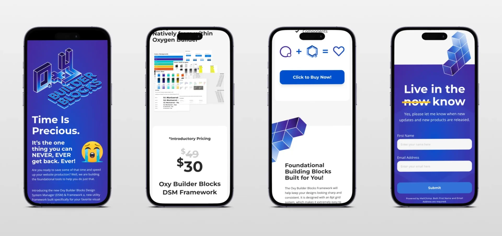 Oxy Builder Blocks mobile view